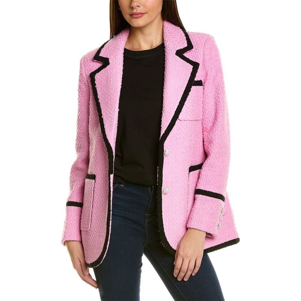Avec Les Filles Boyfriend Wool-Blend Blazer